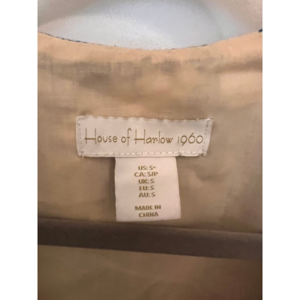 House of Harlow Linen Blend Top & Tiered Maxi Skirt Set S Boho Chic Cottagecore - Picture 5 of 12